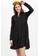 DeFacto black Long Sleeve Mini Dress 9C91DAA5A91904GS_1