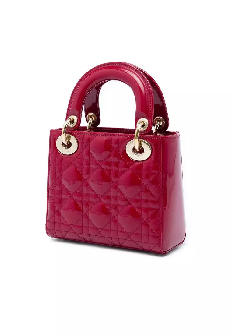 Pre-Loved Dior Mini Patent Cannage Lady Dior