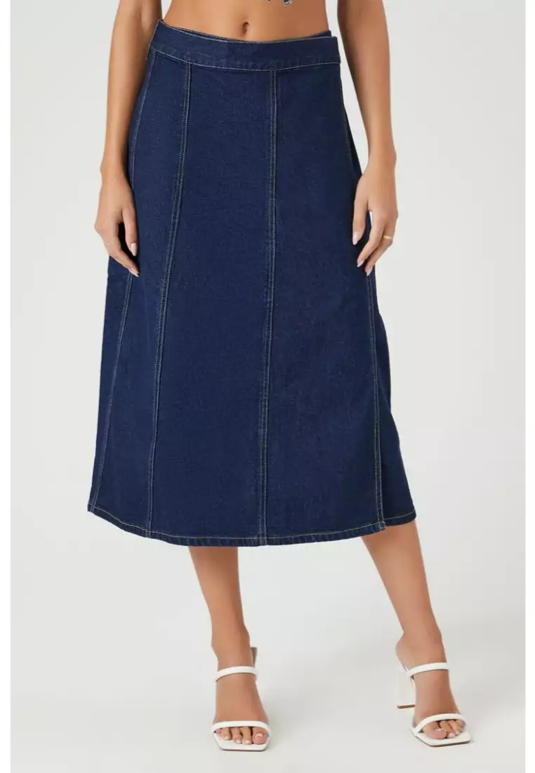 Forever 21 denim midi skirt store