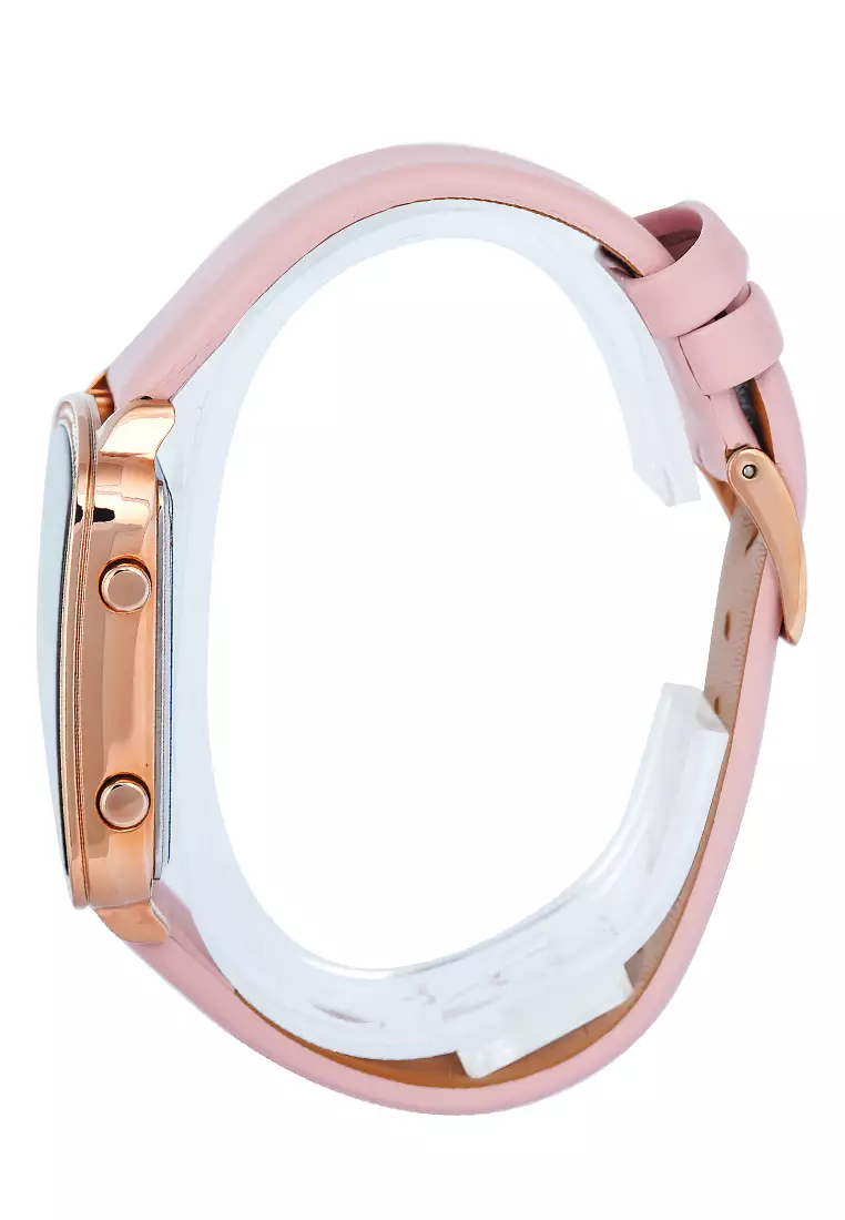 Alexandre Christie - Jam Tangan Digital Wanita - Rosegold - Pink Leather Strap - 9380 LHLRGBAPN