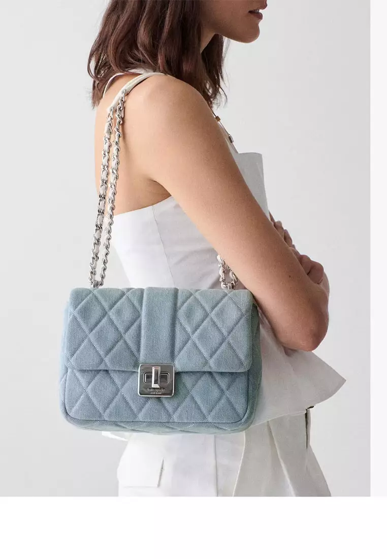Carey Quilted Denim Crossbody Bag