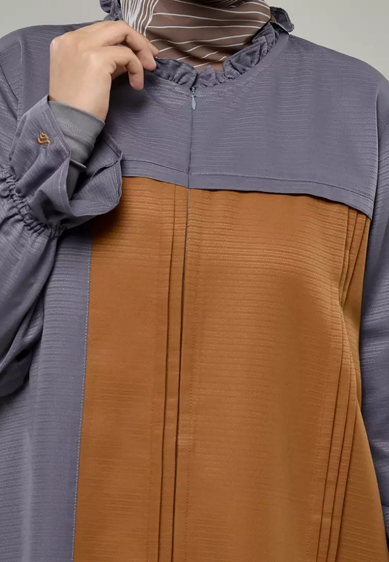 Rabbani - Gamis Dress Muslim Wanita Dreslim Furiz Exclusive Grey