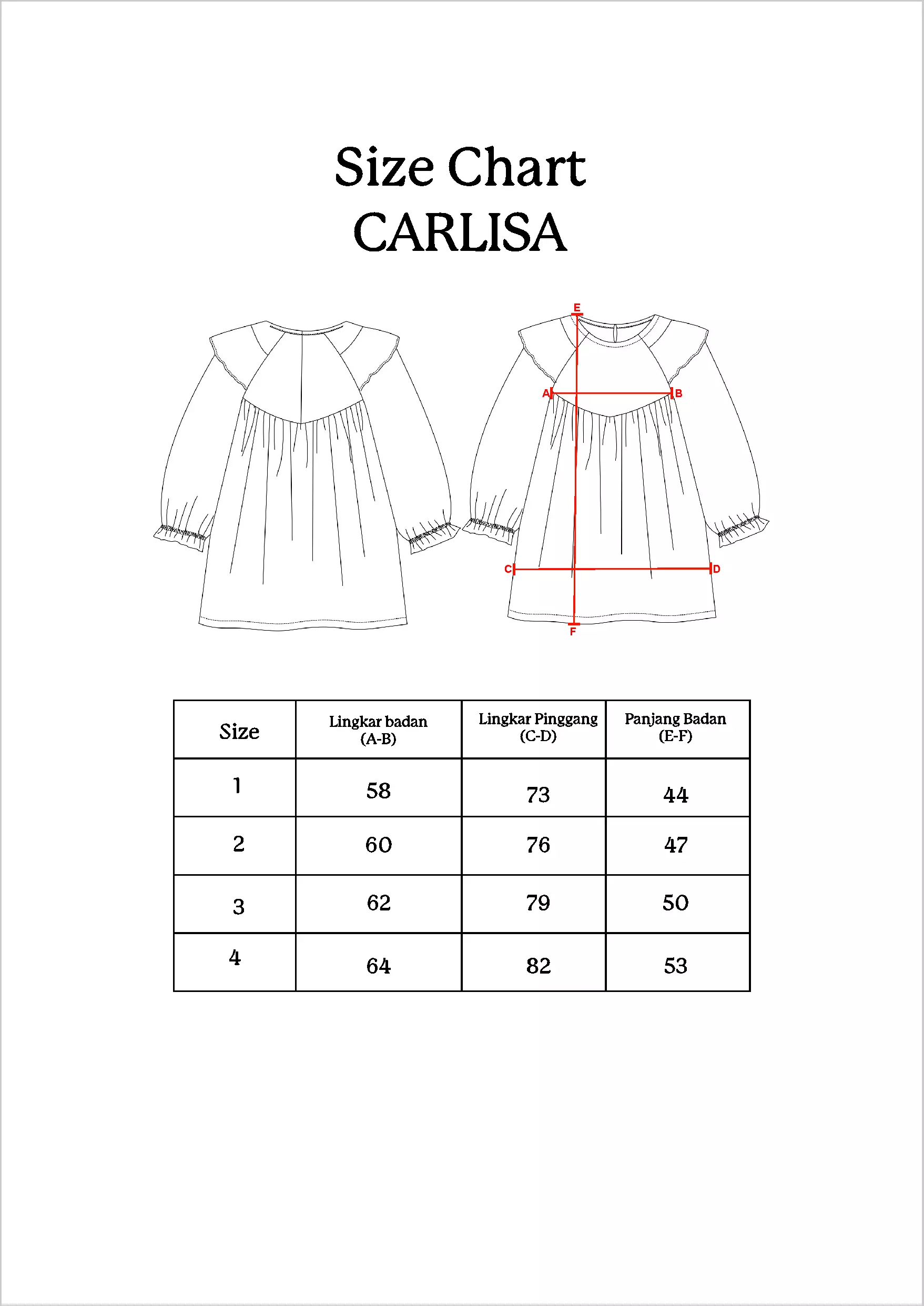 Qna Girl Carlisa Dress Pendek Anak Merah Motif Hati