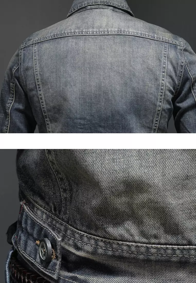 修身牛仔機車夾克 MJY-N1214-1