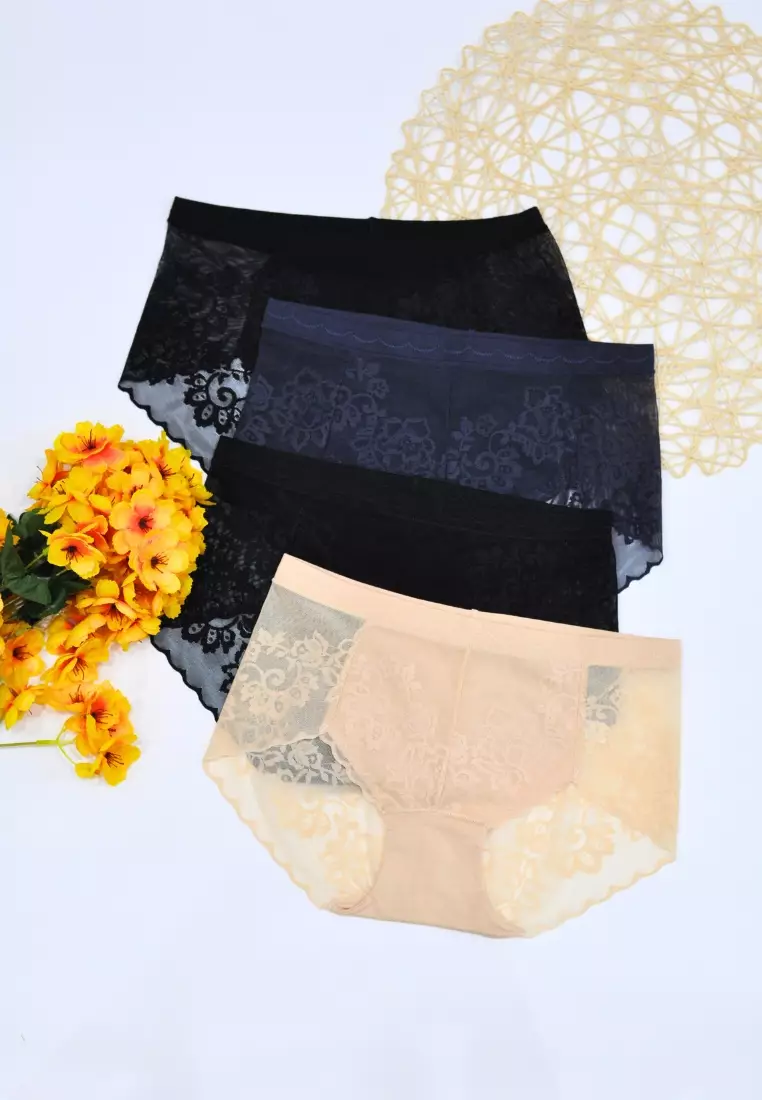 4 Pack Lola Sexy Lace With Straps Back Panties Bundle D