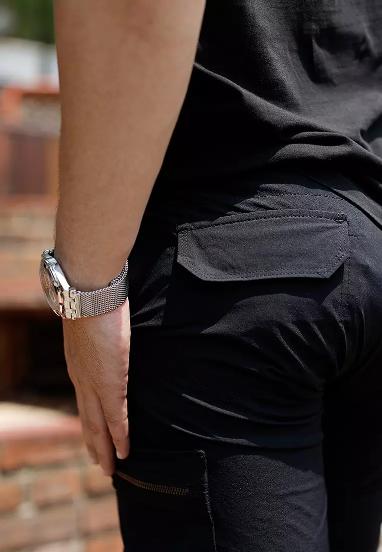 Oxcon Long Pants Cargo 4 WayStretch Nylon Cotton Black