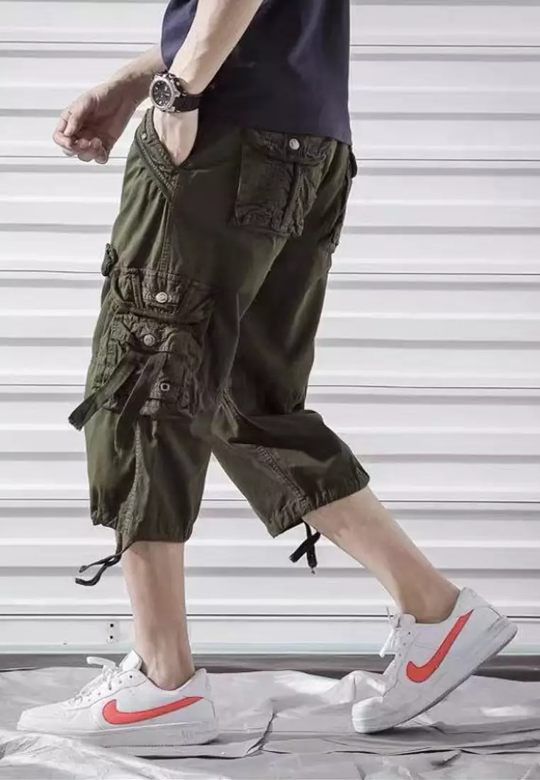 Loose Cotton Cargo Shorts AKK5820