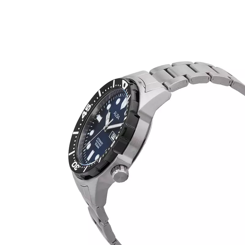 Jam Tangan Pria Alba AL4415X1 Automatic Men Blue Dial Stainless Steel Strap