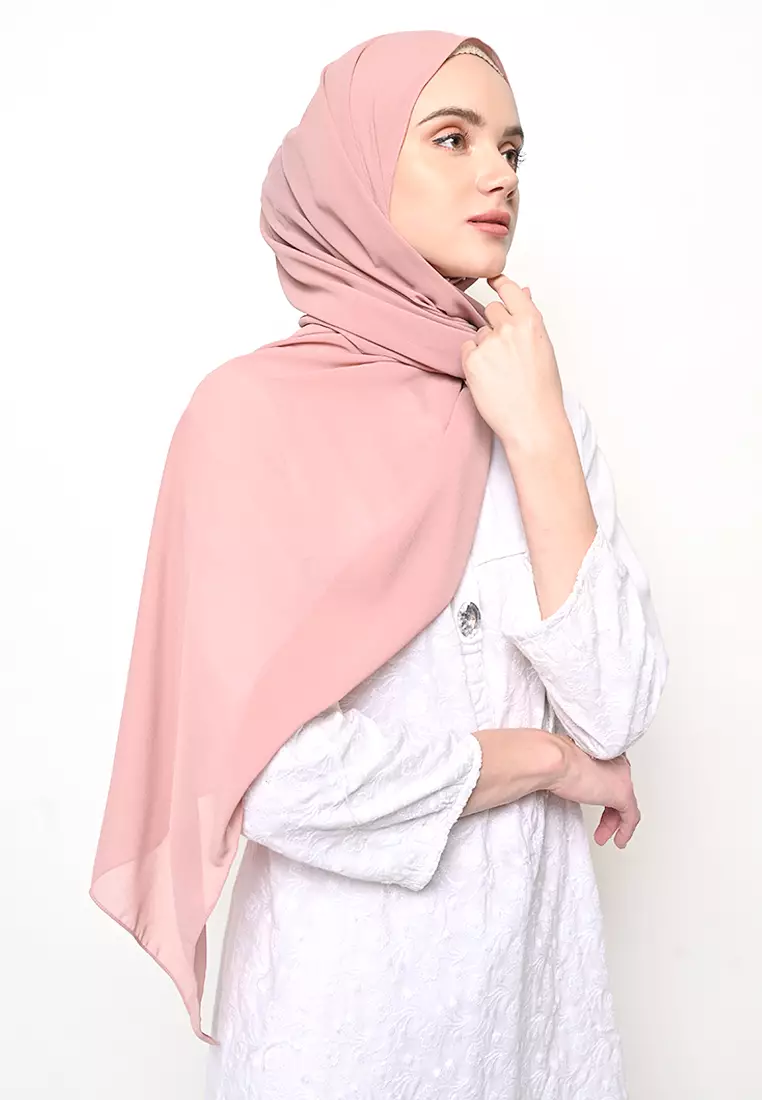 Pasmina  Cerutti Baby Doll Jahit Tepi Old Rose