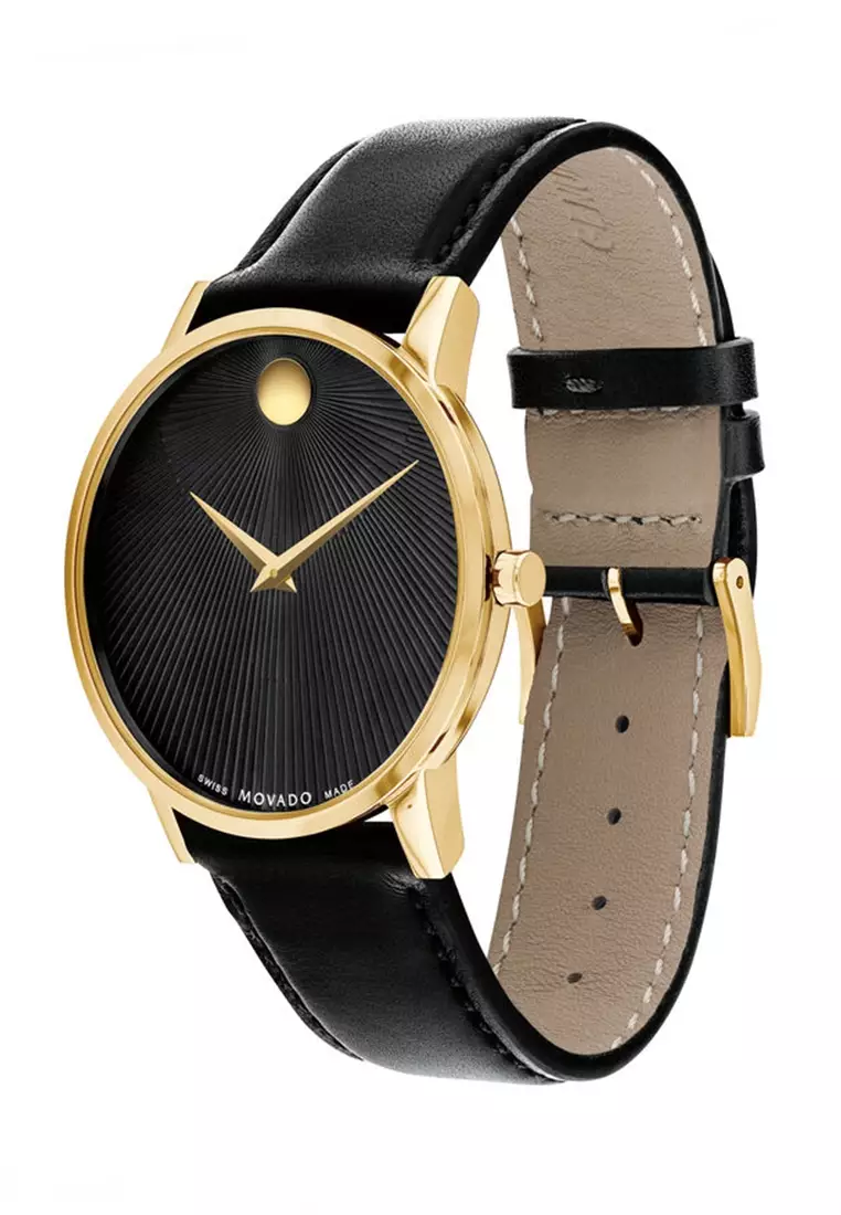 Leather Movado Black Gold Watch Buy Movado Museum Men