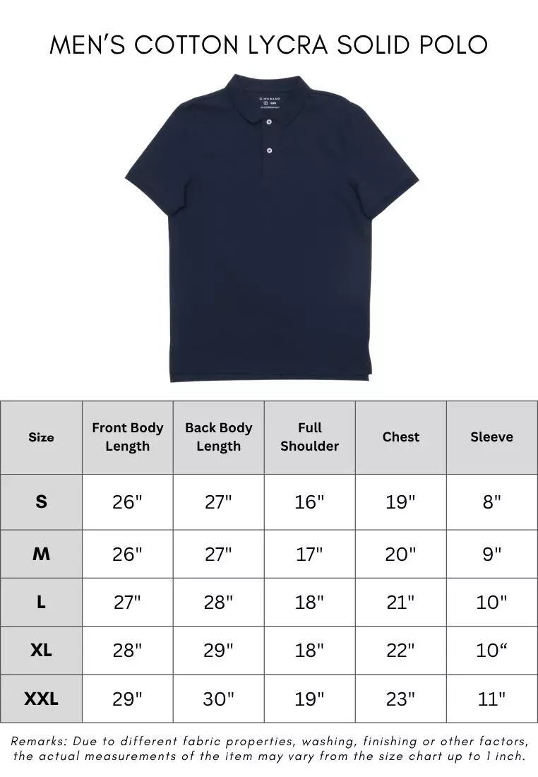 Men's Cotton Lycra Solid Polo