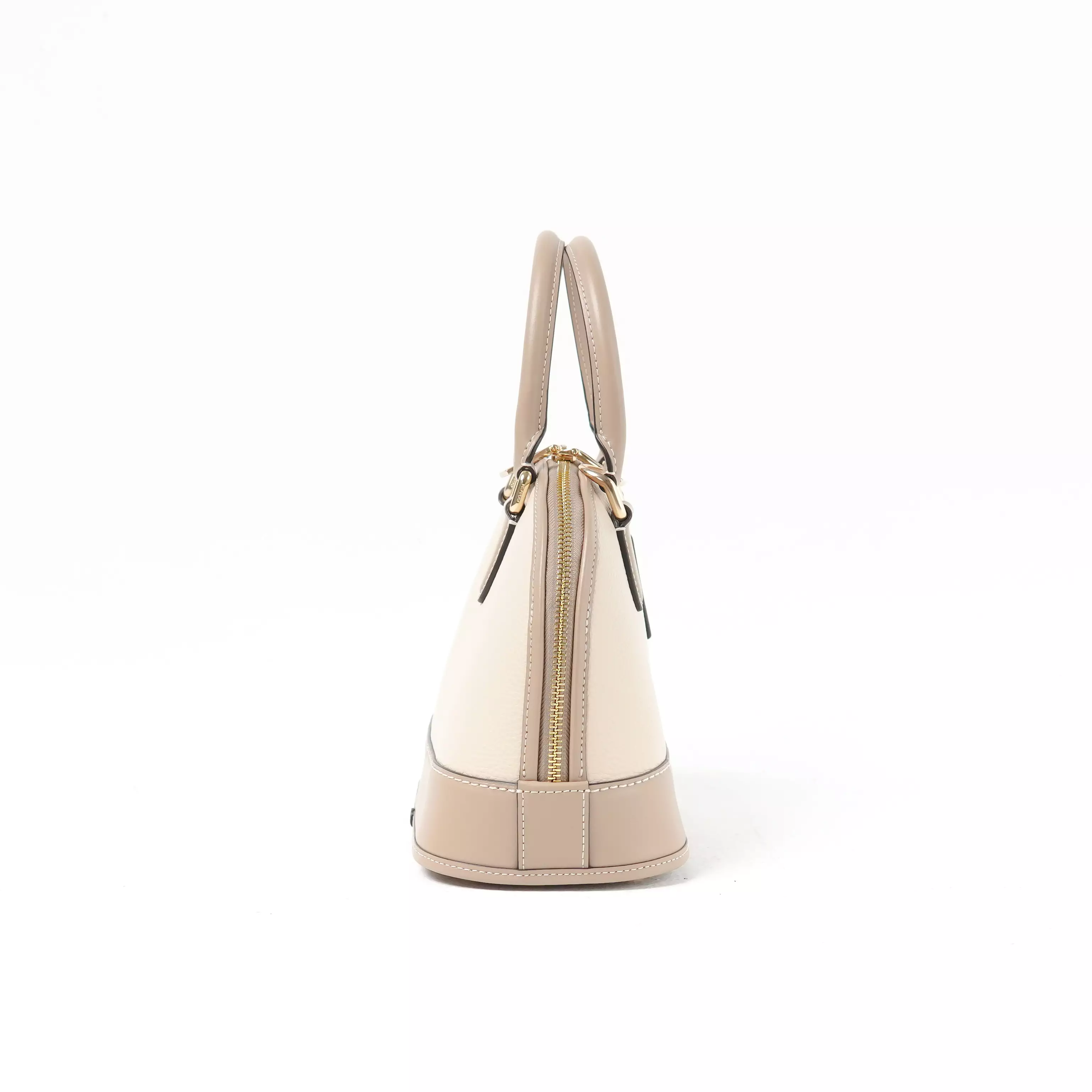 Tas COACH SABRINA GHW HALF IVORY BEIGE TOP HANDLE BAG WITH LS 100% ORIGINAL