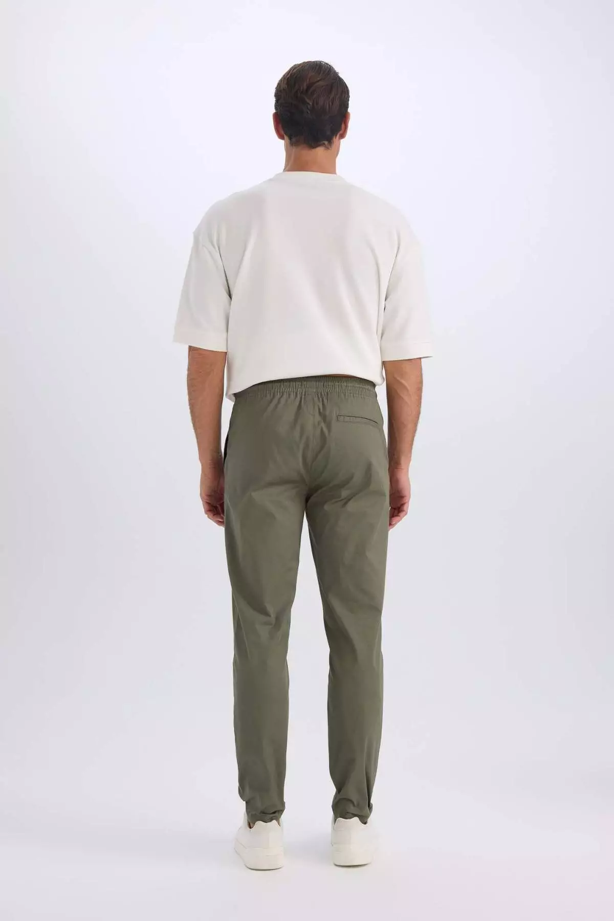 100% Cotton Summer Jogger Chino Pants with Lace-Up Waist and Pockets Straight Leg Z9933Az25Sp