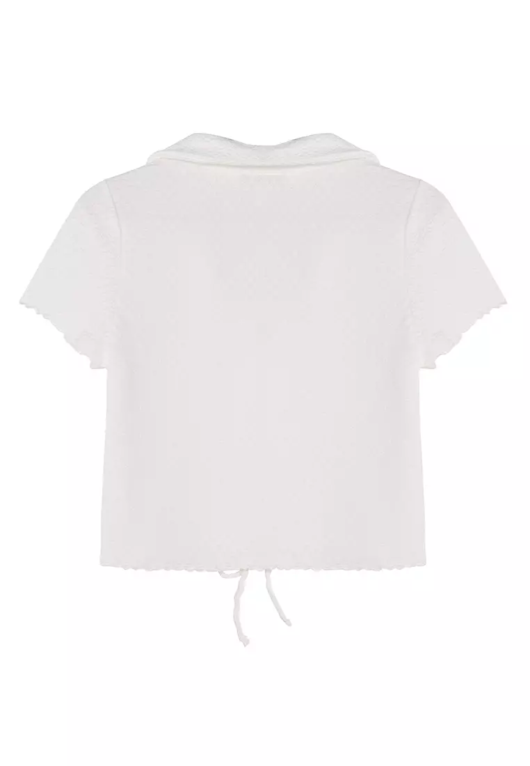 Buy Monki Collar Crop Top with Drawstring 2024 Online | ZALORA Philippines