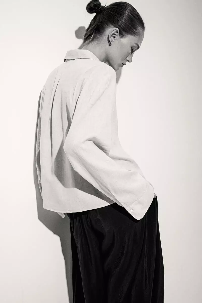 Linen-blend shirt