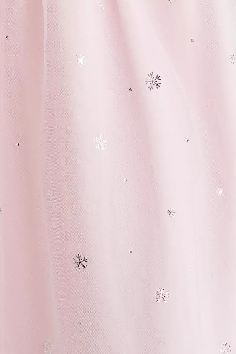 Print-motif tulle-skirt dress