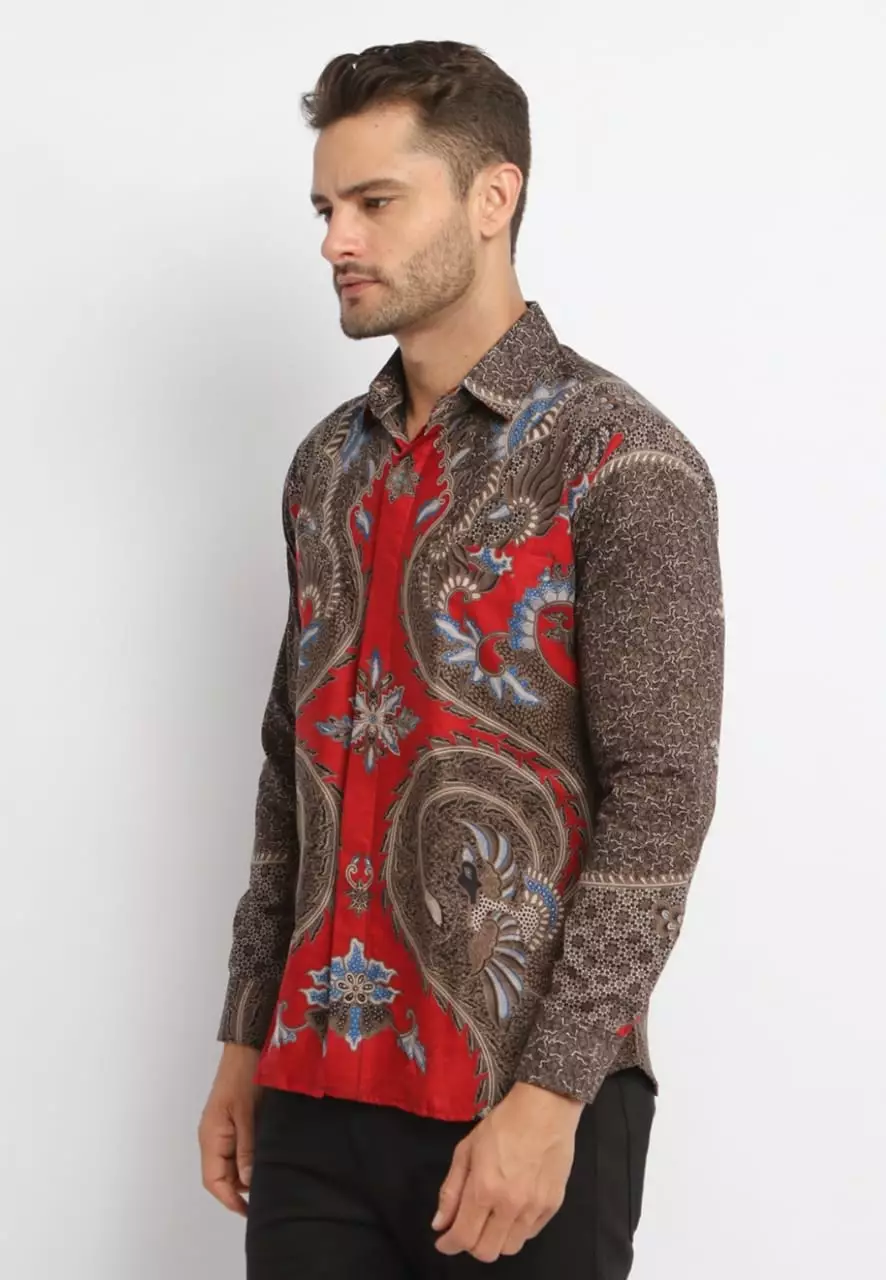 Wismakrama Kemeja Batik Pria Premium Slimfit Modern Lengan Panjang