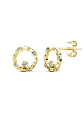 Her Jewellery gold Waterwheel Earrings (Yellow Gold) - Made with premium grade crystals from Austria 7FC1AACB9D7E8EGS_1