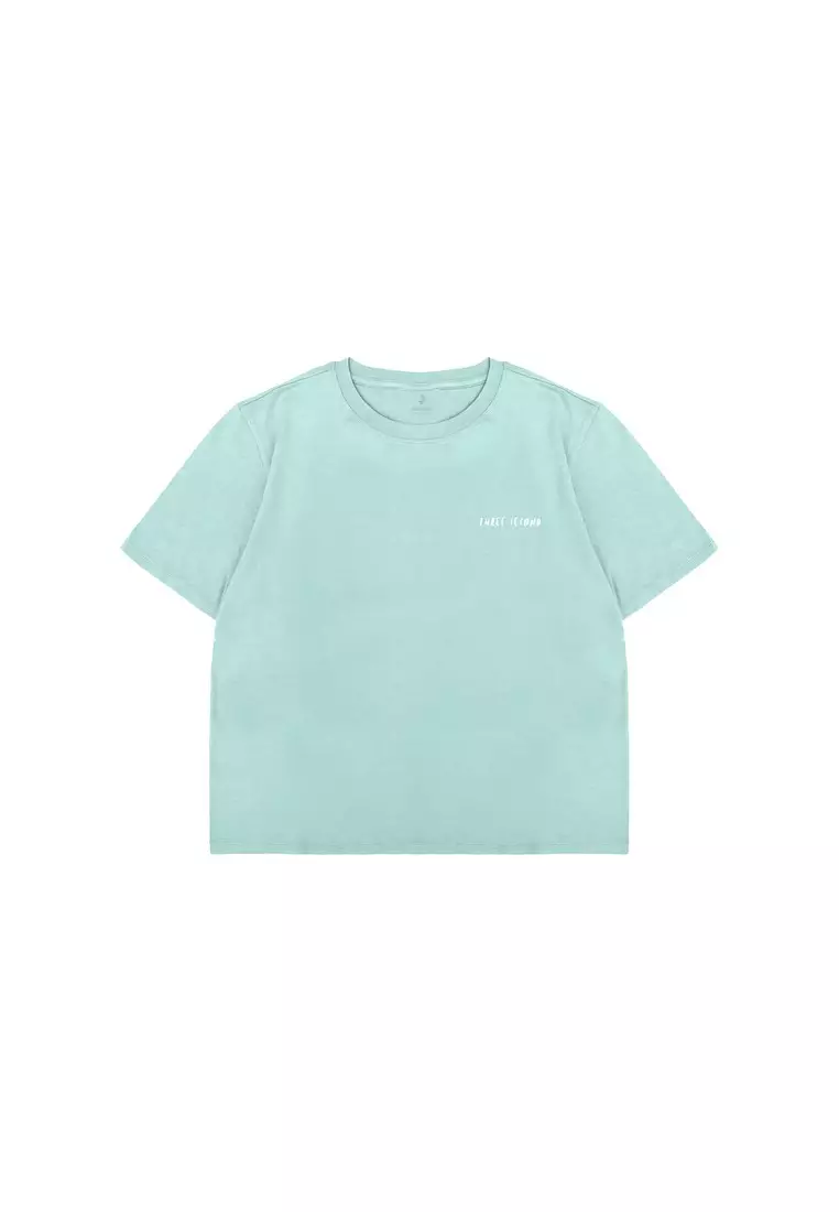 3Second Women's Basic T-Shirt Short Sleeve Regular Fit Cotton Logo Script 1 OL-C020925