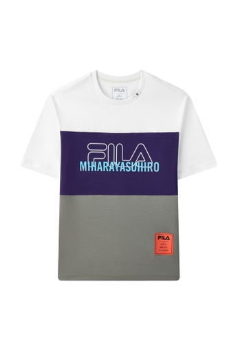 FILA white FILA x Maison MIHARA YASUHIRO Color Blocks Logo Cotton T-shirt 09FABAA0A4B99FGS_1