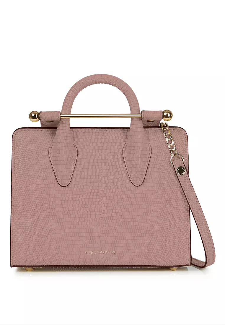 Strathberry Nano Tote Leather Bag In Soft Pink (pink)