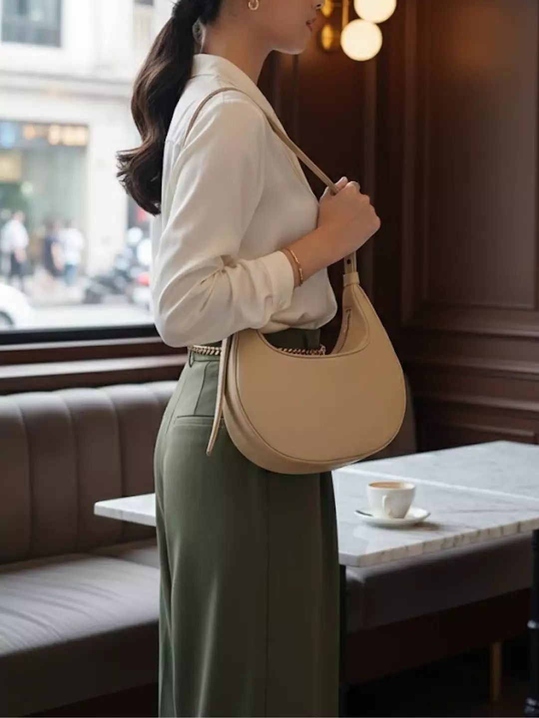 Vedlyn Pauline tas wanita terbaru model sling bag / tas selempang - Beige