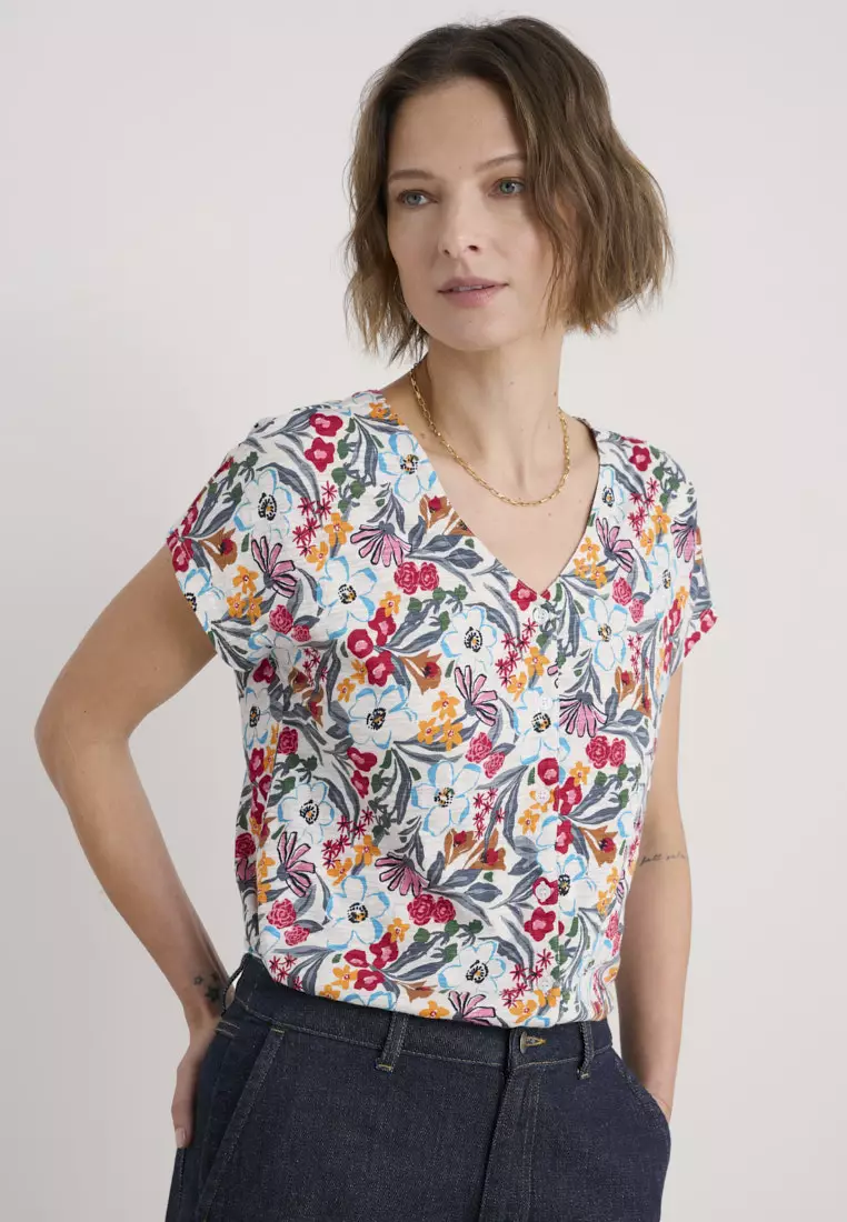Seasalt Cornwall Multi Studio Glass V-neck Jersey Top