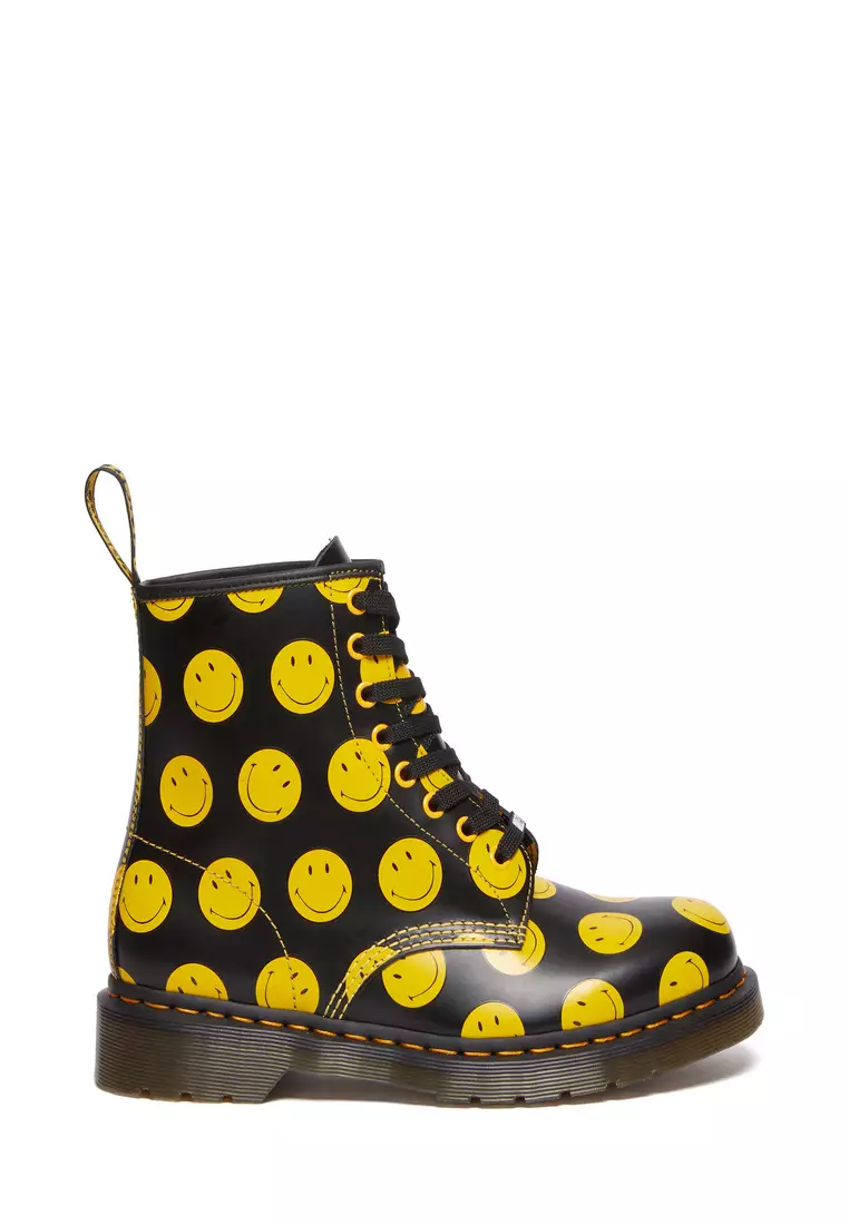 Discount on Dr. Martens  shoes - SKU: 1460 Smiley® Smooth Leather Lace Up Boots