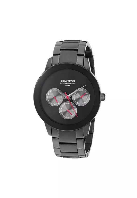 Men's Black Stainless steel Bracelet Analog Watch AR-20/5165BRTI