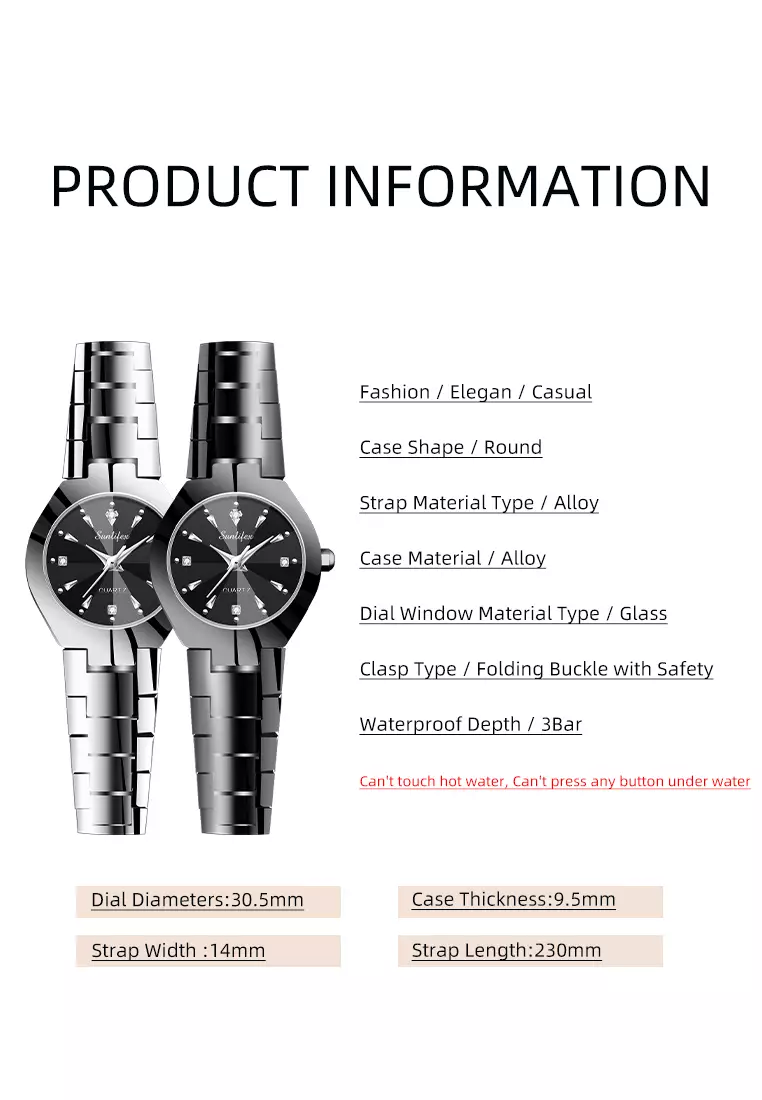 9090 Jam Tangan Wanita Original Berlian Anti Air Kuarsa Bisnis Santai Wanita Jam Tangan Cewek (Kotak Gratis) silver black