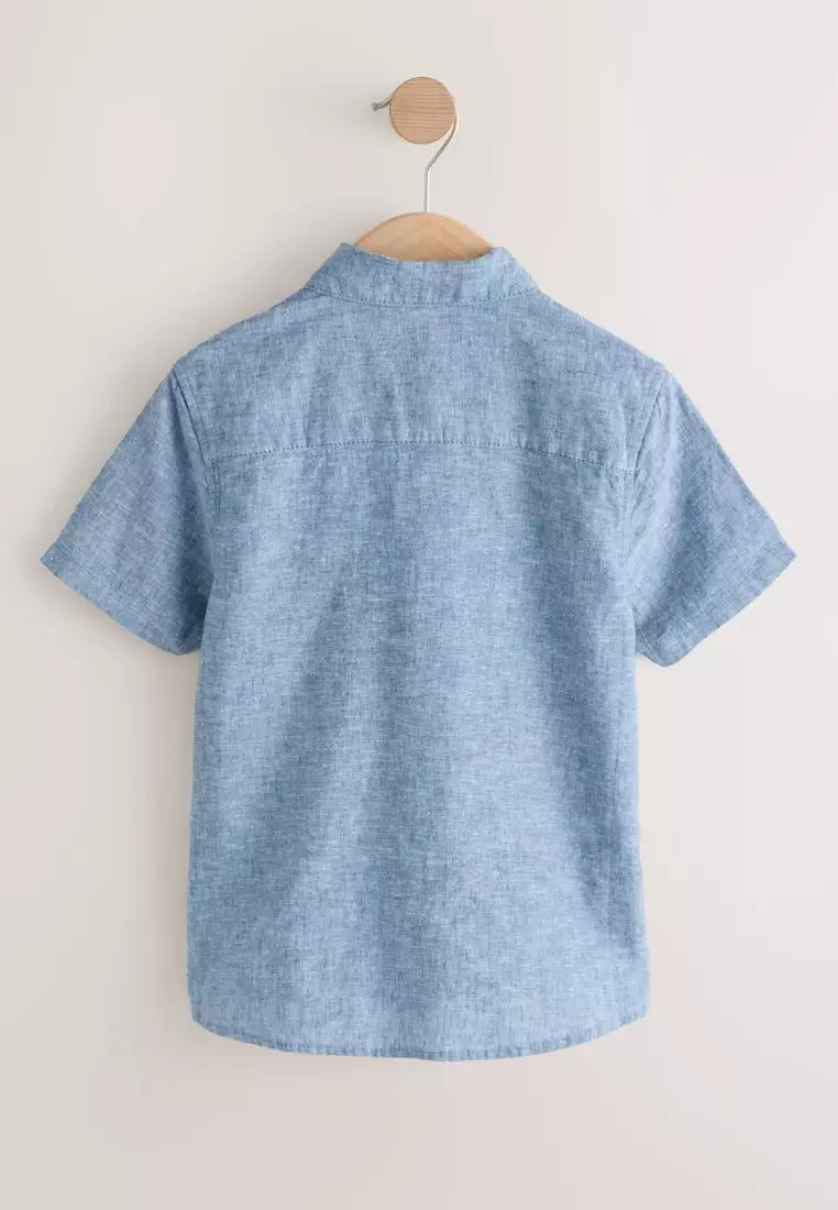 Short Sleeve Linen Blend Shirt