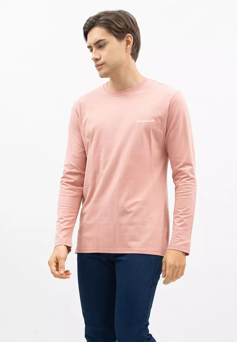 Houseofcuff Kaos Cotton Combed Lengan Panjang Pria Dusty Pink