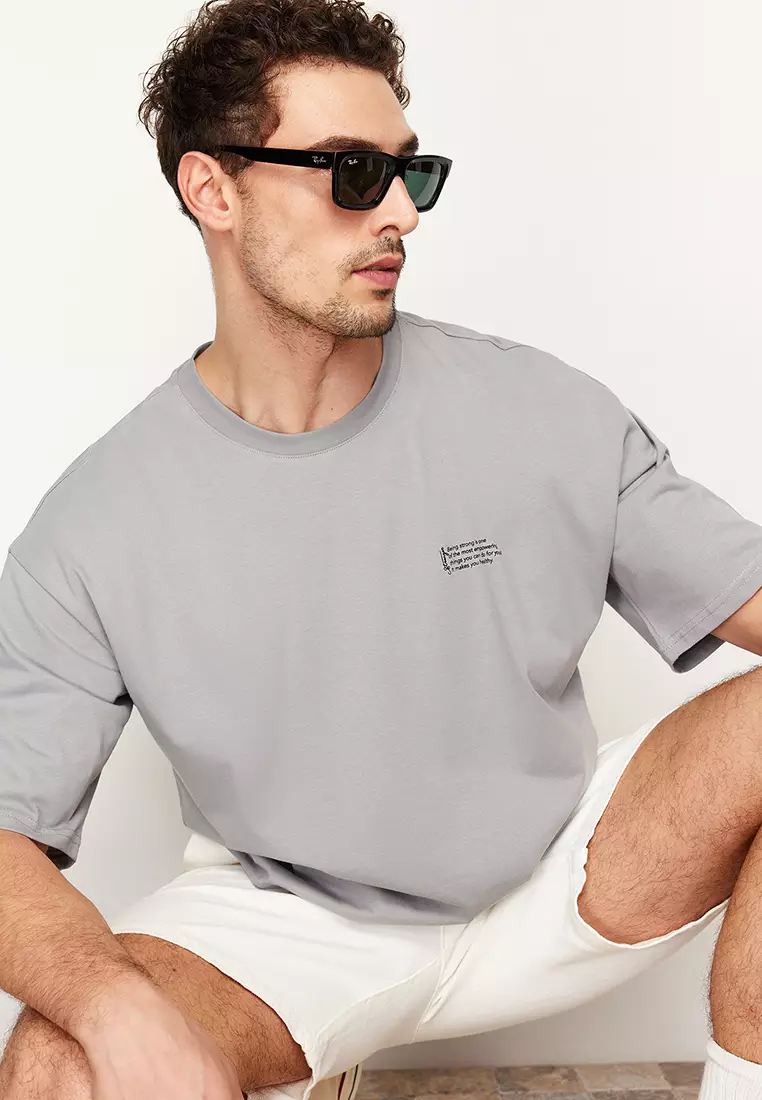 Minimal Text Printed T-Shirt