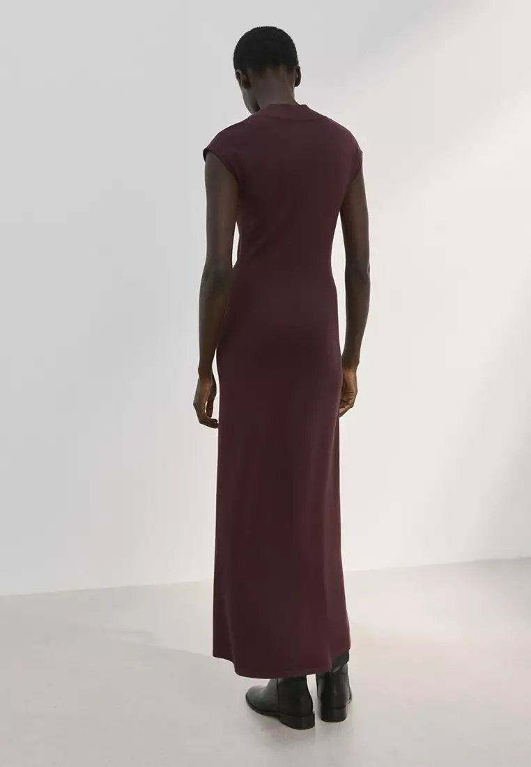 Perkins-Neck Knitted Dress