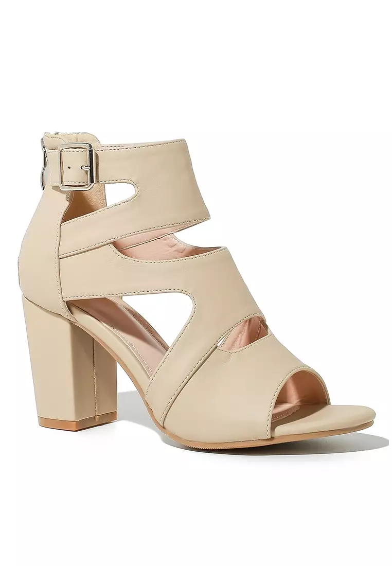 8CM Peep-toe PU Strap Sandals WTY1719-12