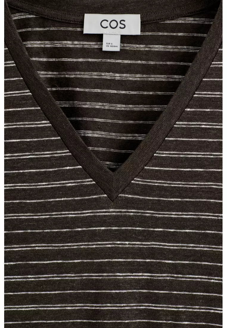 V-NECK LINEN T-SHIRT