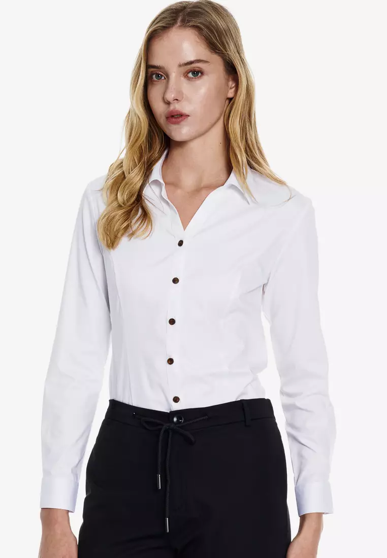 Buy SST&C White V Collar Slim Fit Shirt 2025 Online ZALORA
