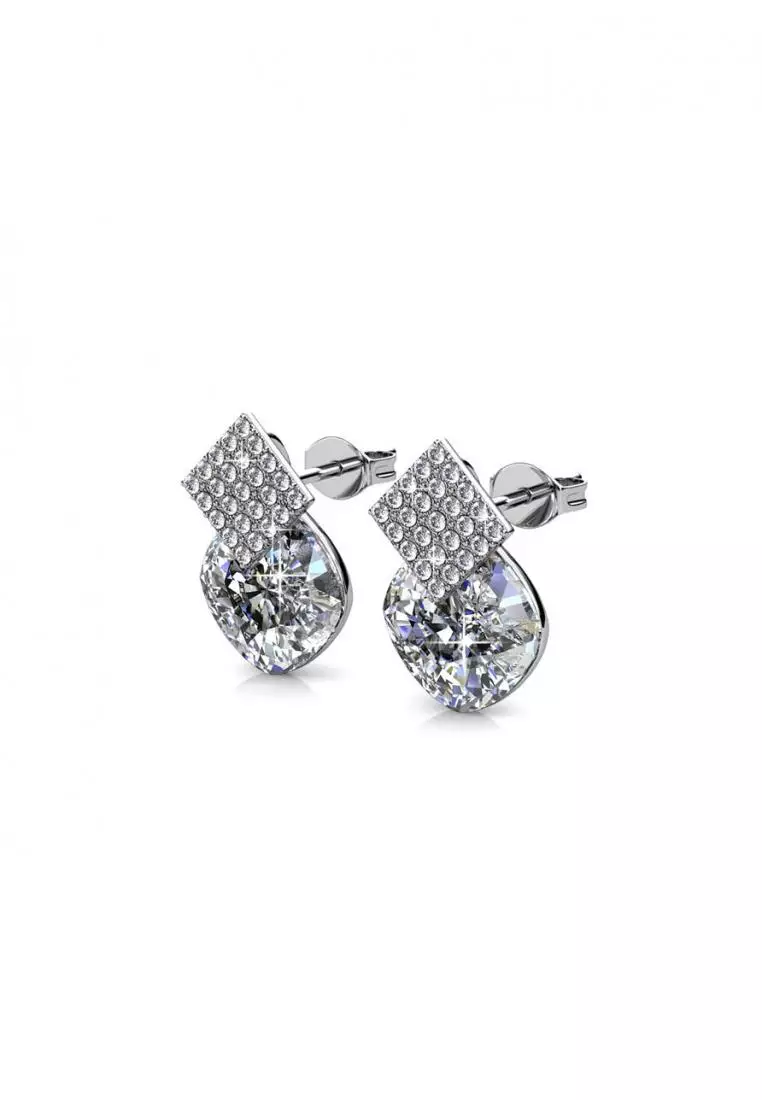Diamond Lucid Earring WG - Anting Crystal Swarovski by Her Jewellery