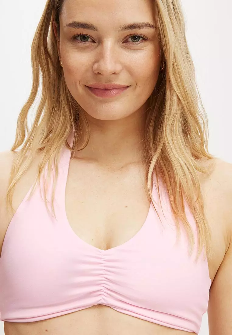 Ultra Soft Scrunch Halter Crop Bra