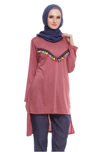 Confy Lace Tunic Maroon