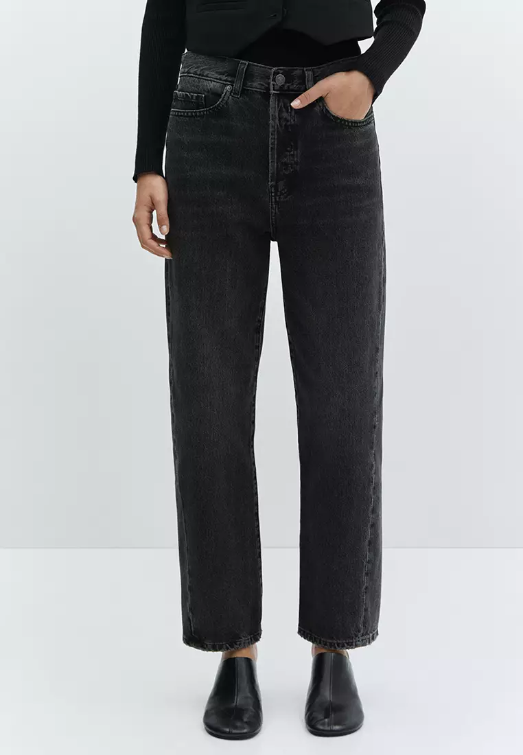 Buy Black High Rise Washed Wide Leg Jeans For Women Online - ONLY