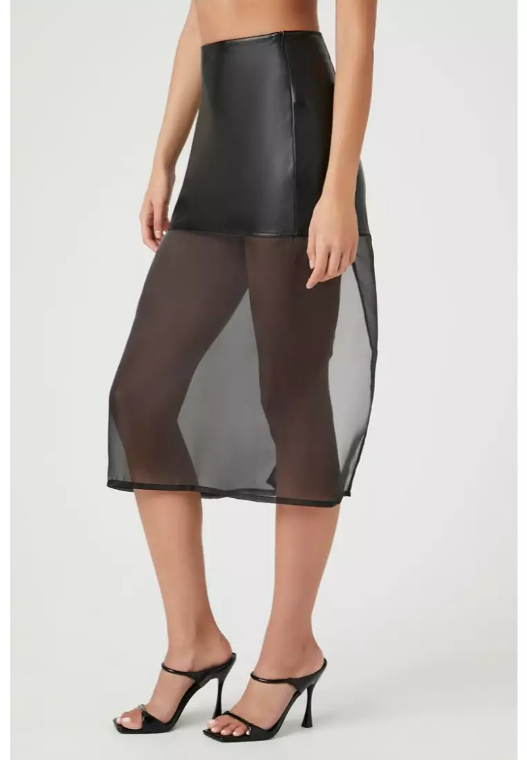 Sheer long discount skirt forever 21