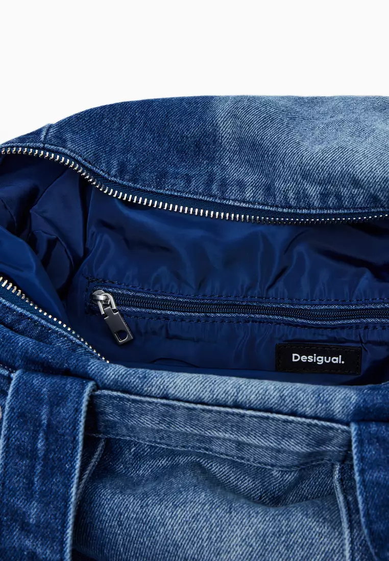 Voyager XL multi-position denim backpack