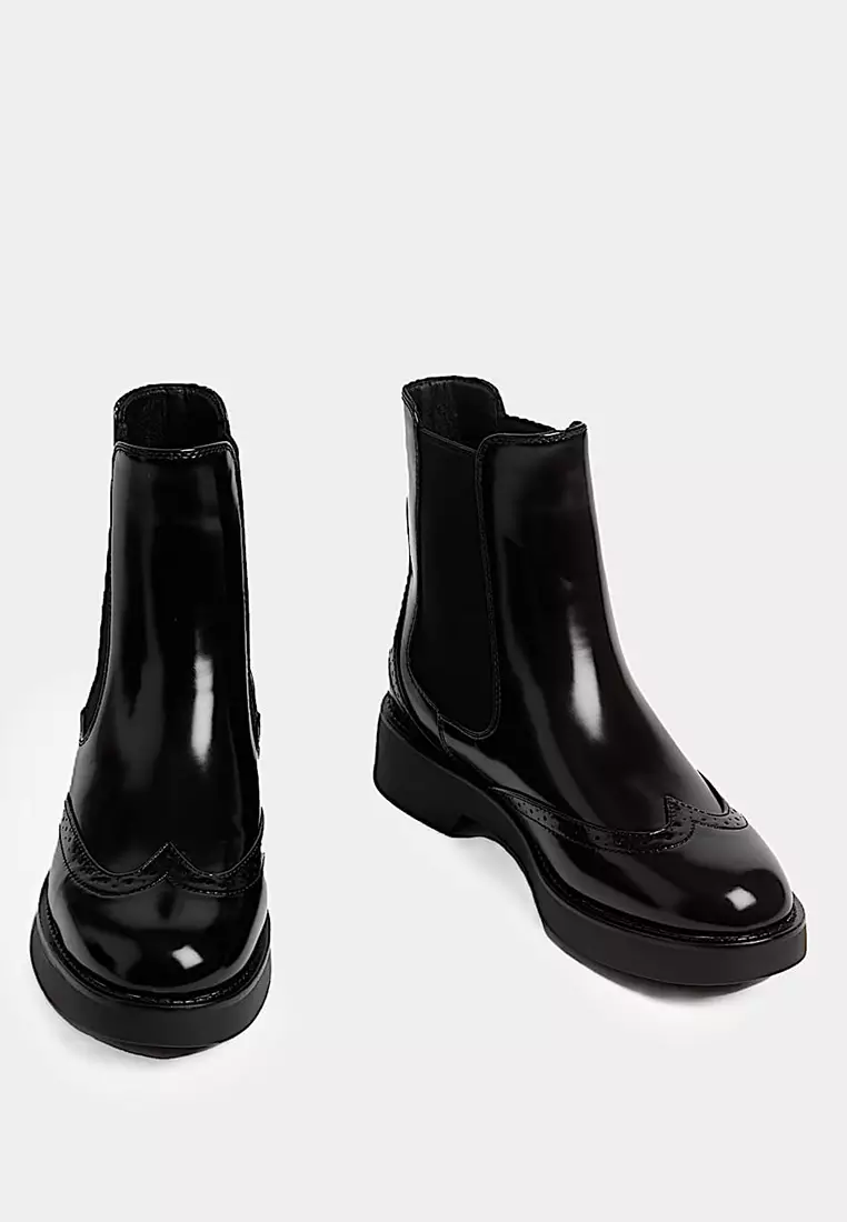 Chelsea Brogue Detail Flatform Boots