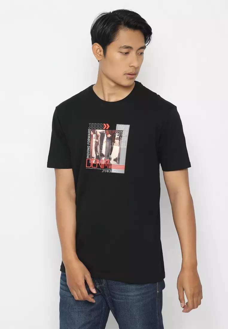 POLICE T-Shirt Cotton Combed Sablon Raster Pria 207280031