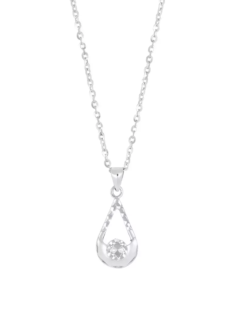 White gold hotsell drop necklace