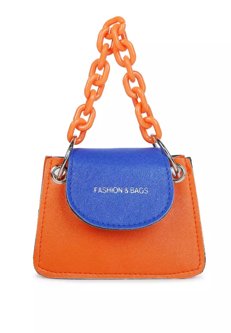 Buy London Rag Orange Round Flap Mini Statement Bag 2024 Online