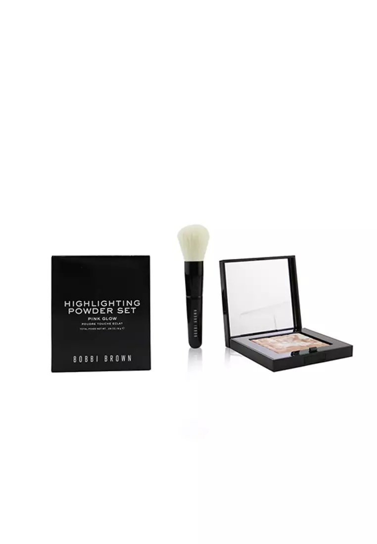 BOBBI BROWN - Highlighting Powder Set (1x Highlighting Powder + 1x Mini Face Brush) - #Pink Glow 2pcs