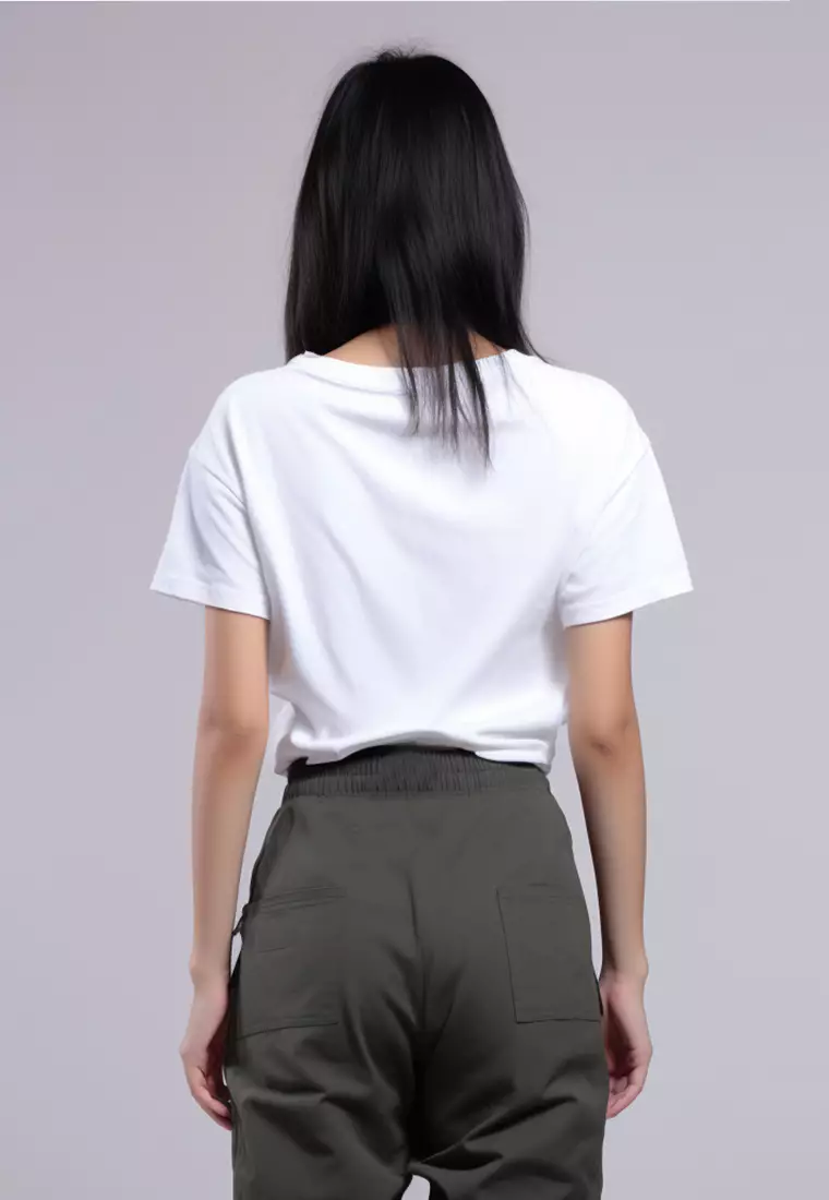 LTG69 kaos kupu kupu wanita crop top RCP "butterfly melt" putih