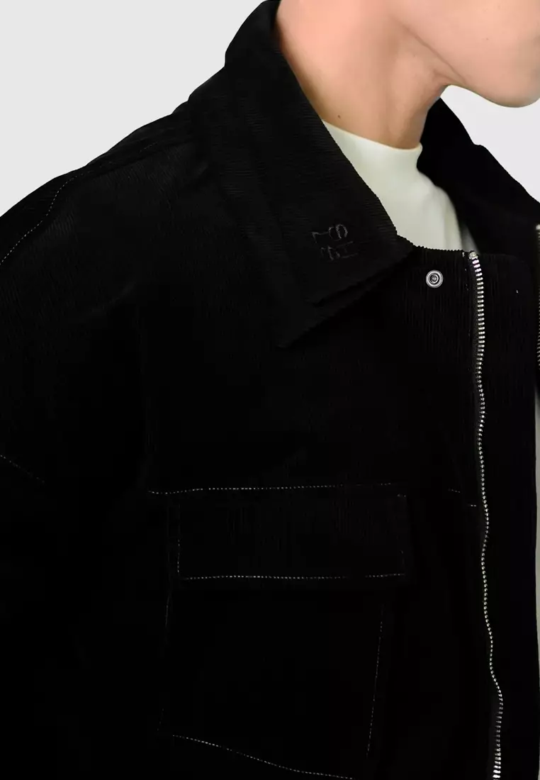 Double Collared Jacket in Black